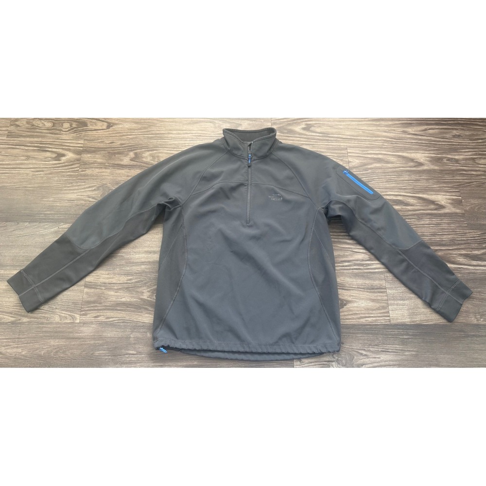 The North Face Mens Gray Quarter Zip Softshell Pullover Jacket L